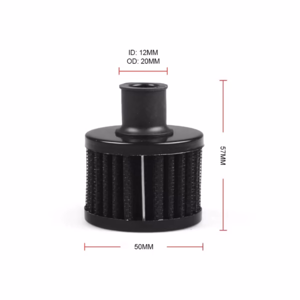 Filter Kurbelgehäuse Entlüftung | Aluminium Schwarz | für 12mm Anschluss